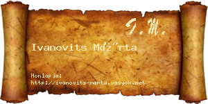 Ivanovits Márta névjegykártya